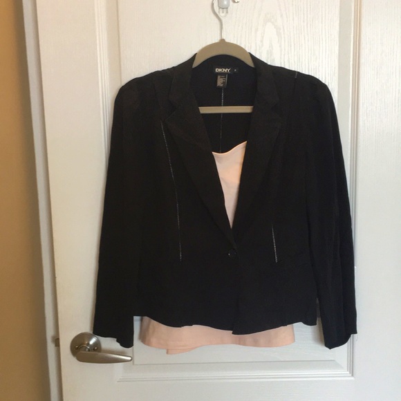 DKNY black silk blazer with “lacing” - Picture 1 of 9